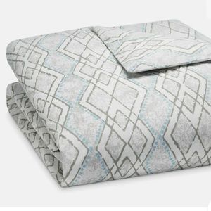 John Robshaw Vanaja Print 200 Threadcount Organic Cotton Queen Duvet Cover NWOT